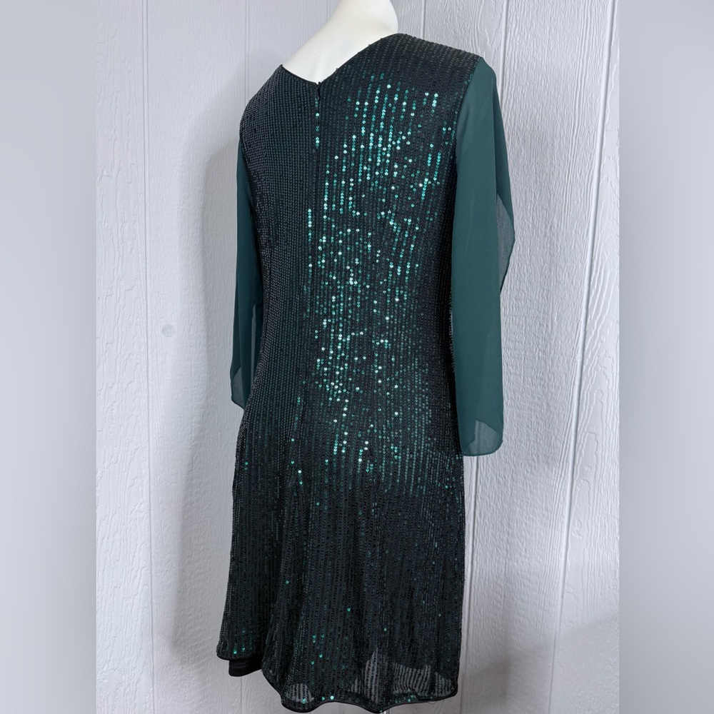 Grace Karin Elegant Green Sequin Long Sleeve Dress - Picture 3 of 6